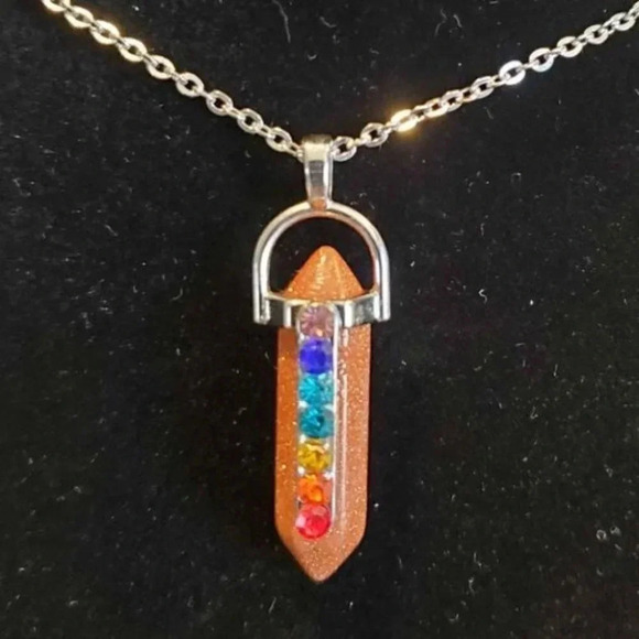 Sparkly Copper Chakra Bullet Pendant - Picture 2 of 8